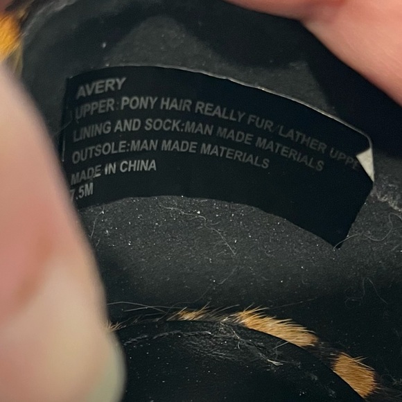 CROWN & IVY Calf Hair Leopard Print Mary Jane Block Heels Pointy Toe Size 7.5 - Picture 6 of 10